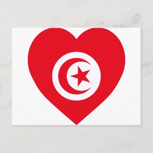 Tunisia Flag Heart Postcard