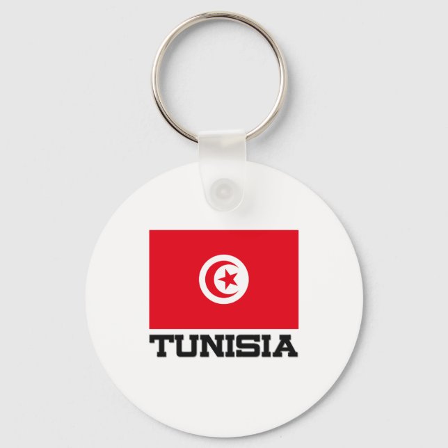 Tunisia Flag Keychain (Front)