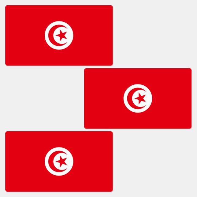 Tunisia Flag Labels (Group)