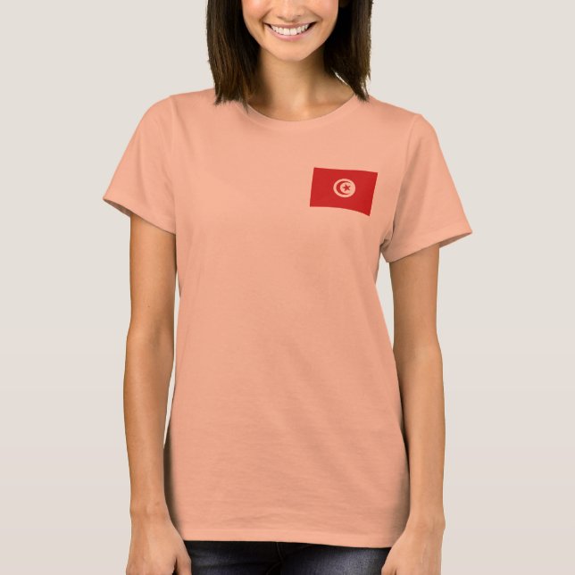 Tunisia Flag + Map T-Shirt (Front)