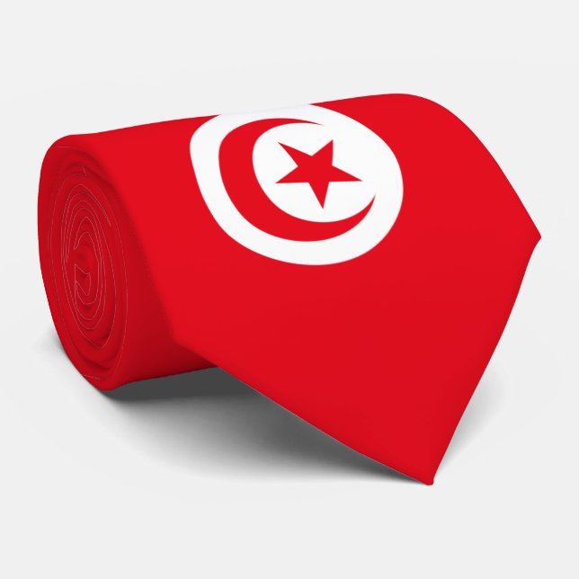 tunisia flag neck tie (Rolled)
