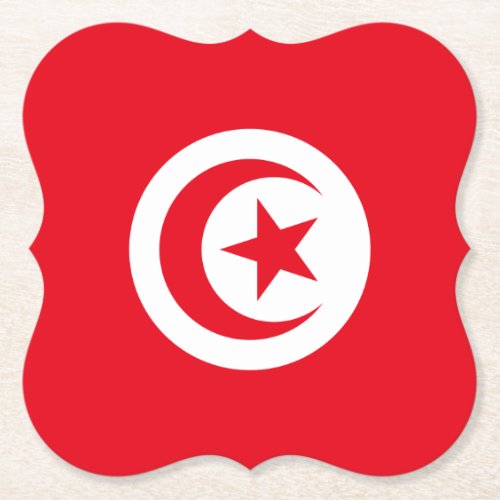 Tunisia Flag Paper Coaster