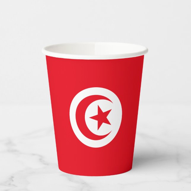 Tunisia Flag Paper Cups (Left)