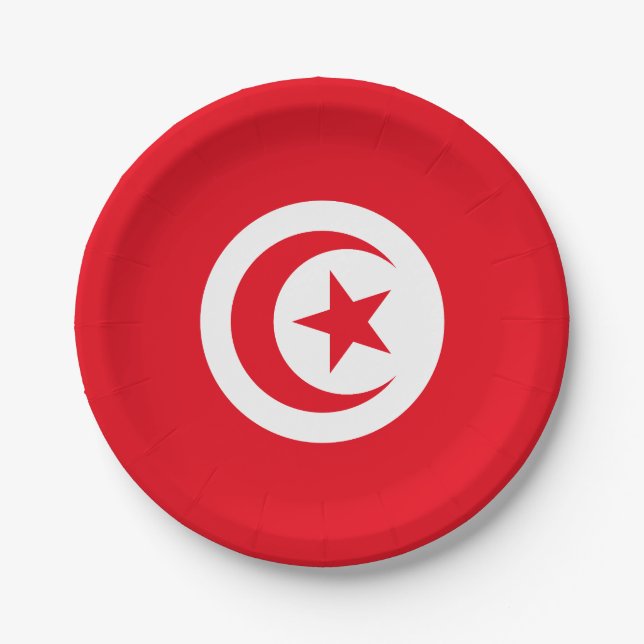 Tunisia Flag Paper Plates (Front)