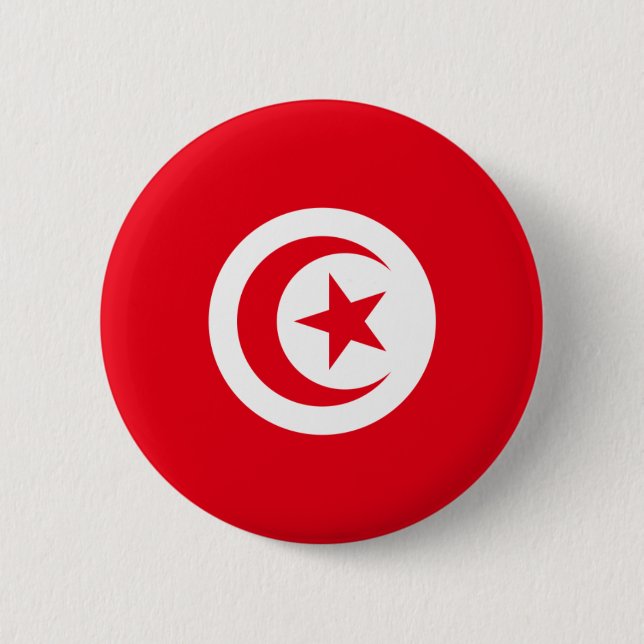 tunisia flag pinback button (Front)