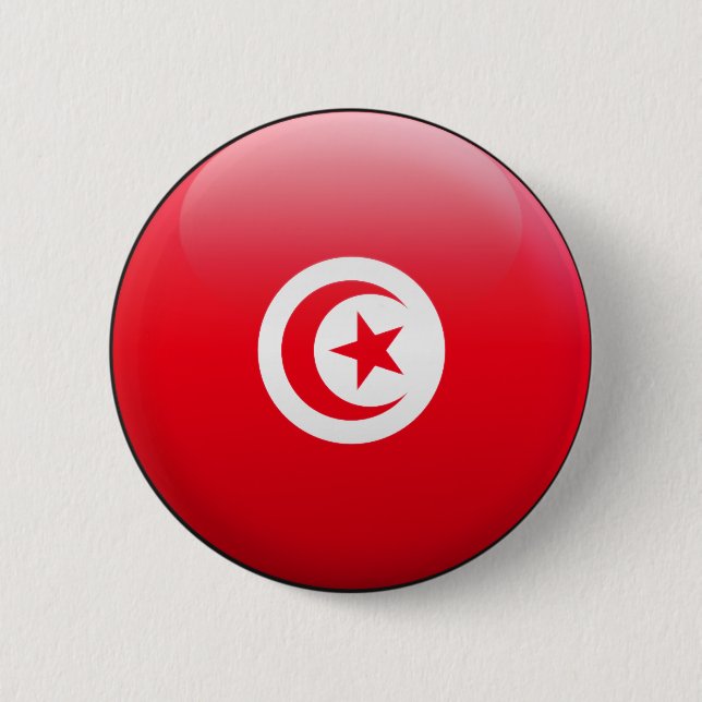 Tunisia Flag Pinback Button (Front)