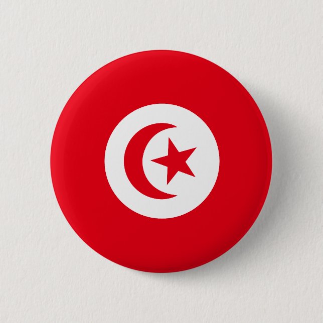 Tunisia Flag Pinback Button (Front)