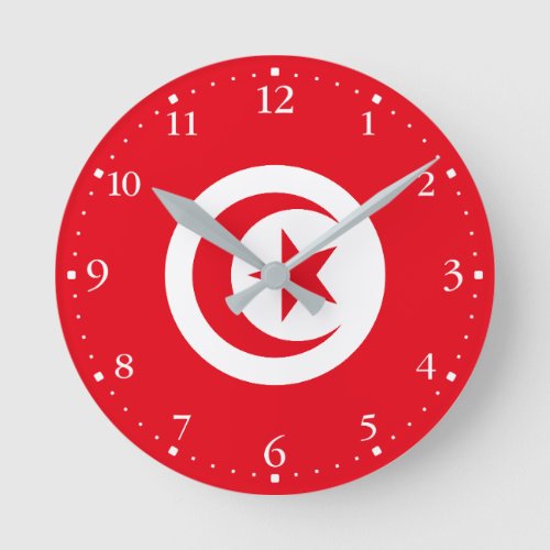 Tunisia Flag Round Clock