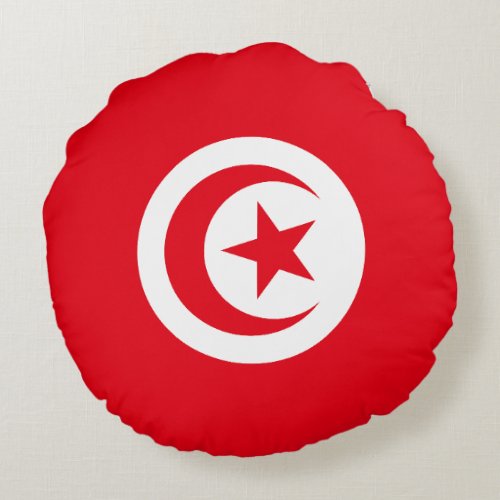 Tunisia Flag Round Pillow