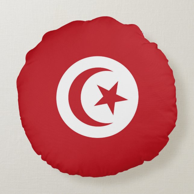 Tunisia flag round pillow (Back)