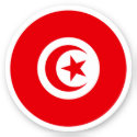Tunisia Flag Round Sticker
