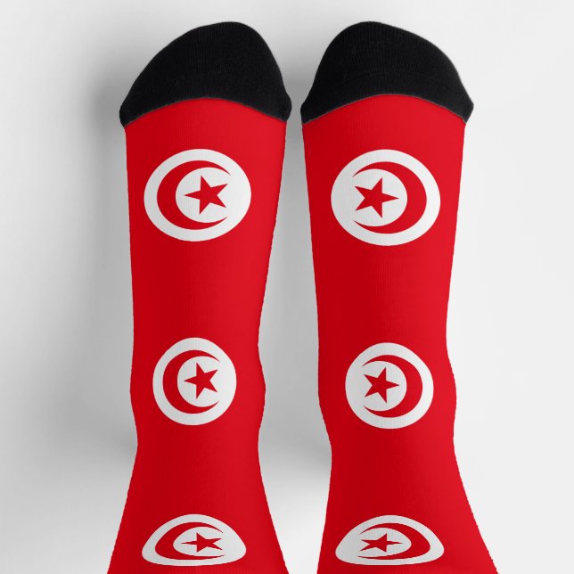 Tunisia Flag Socks (Top)