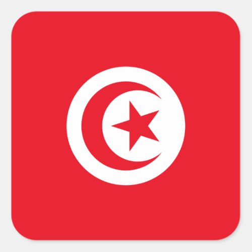 Tunisia Flag Square Sticker