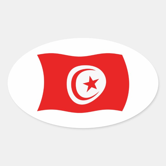 Tunisia Flag Sticker (Front)