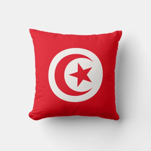 Tunisia Flag Throw Pillow