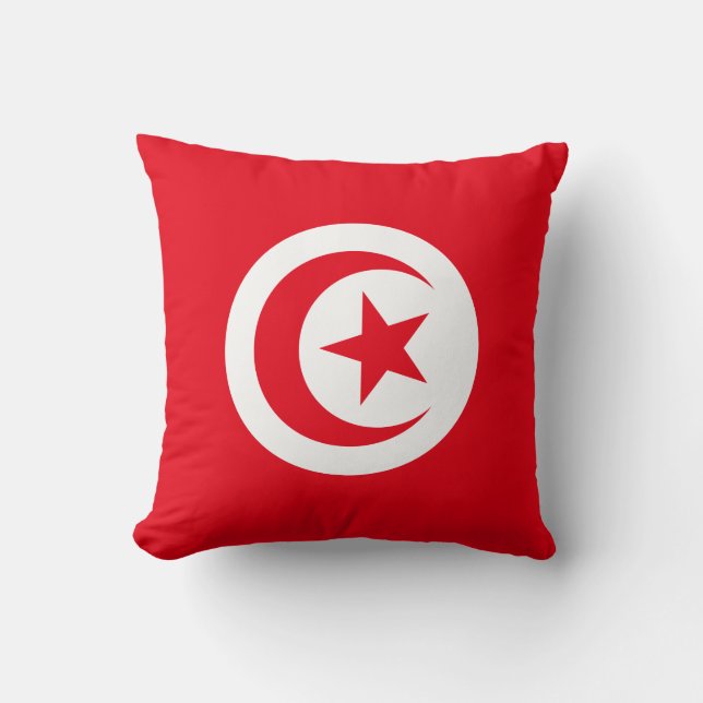 Tunisia Flag Throw Pillow (Front)