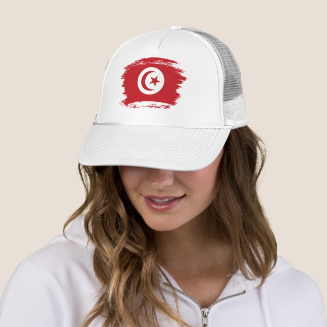 Tunisia flag trucker hat (In Situ)