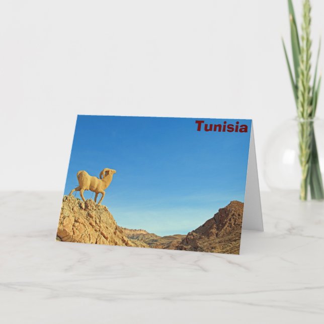Tunisia goat statue card (Front)