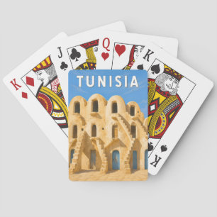 Tunisia Illustration Travel Art Vintage Poker Cards
