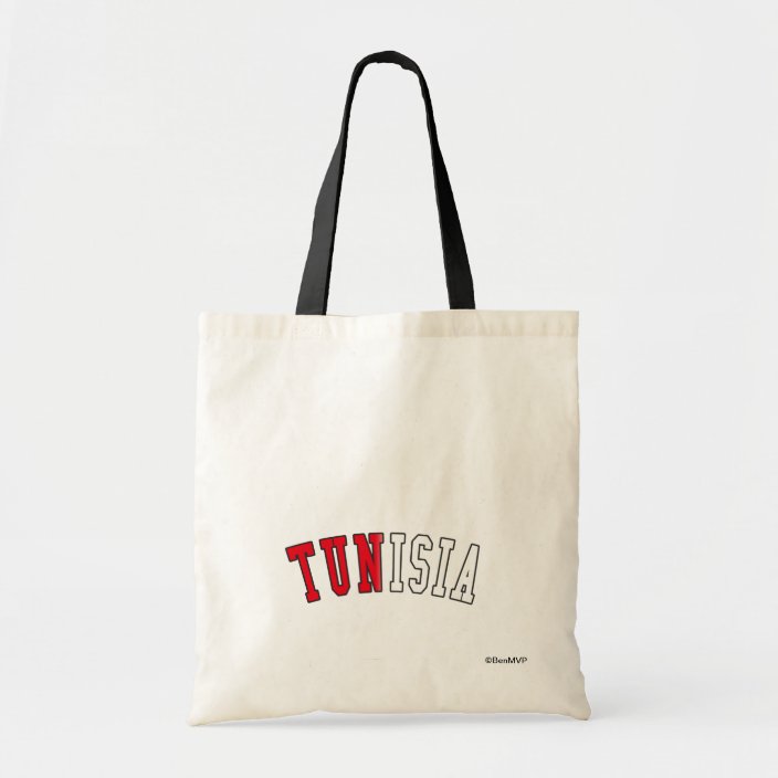 Tunisia in National Flag Colors Canvas Bag
