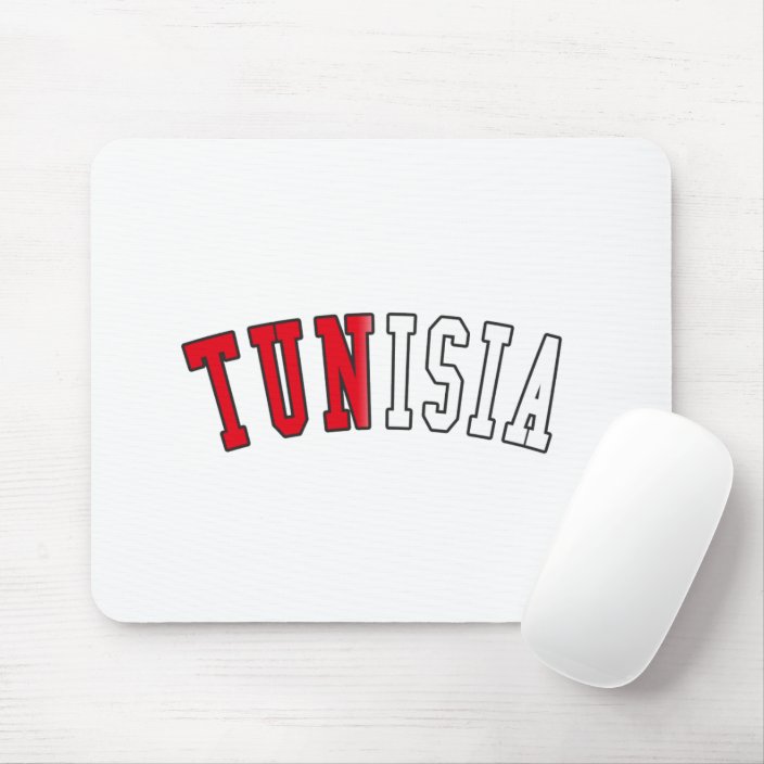 Tunisia in National Flag Colors Mousepad