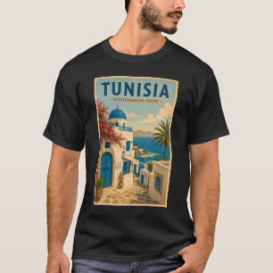 Tunisia Landscape Illustration Travel Art Vintage T-Shirt
