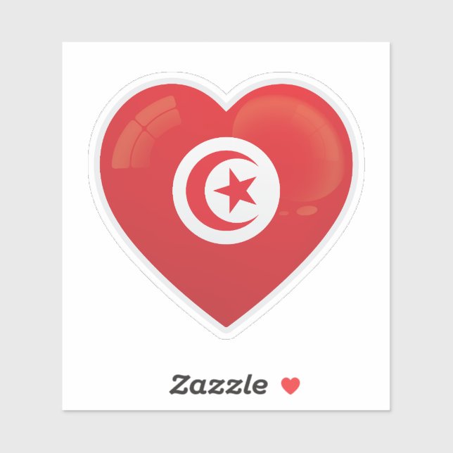 Tunisia  Love Flag Sticker (Sheet)