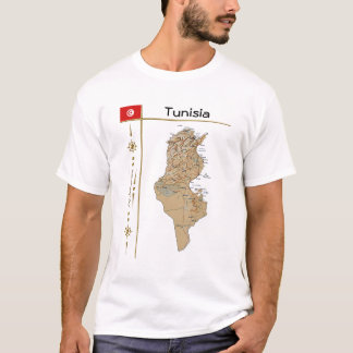 Tunisia Map + Flag + Title T-Shirt