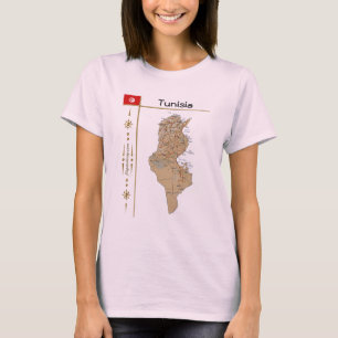 Tunisia Map + Flag + Title T-Shirt