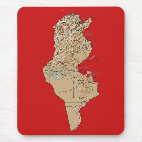 Tunisia Map Mousepad
