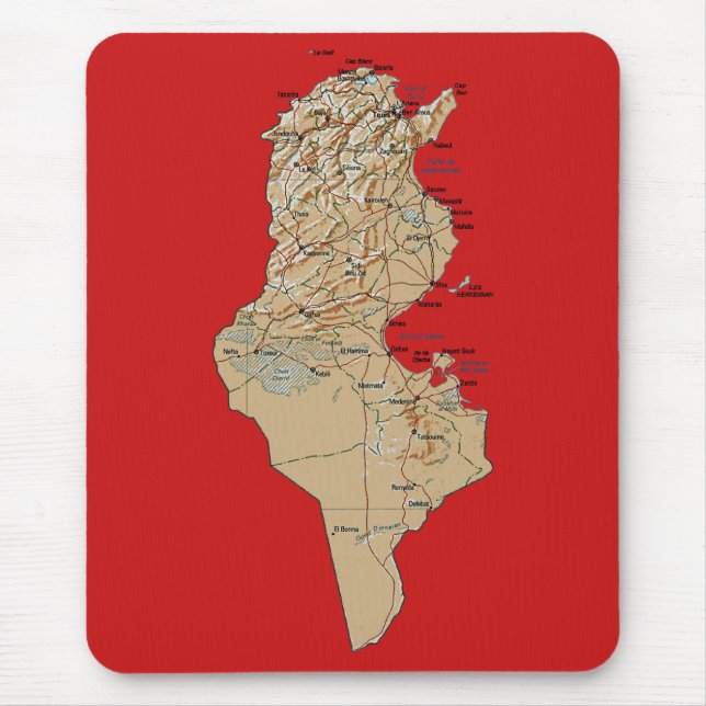 Tunisia Map Mousepad (Front)