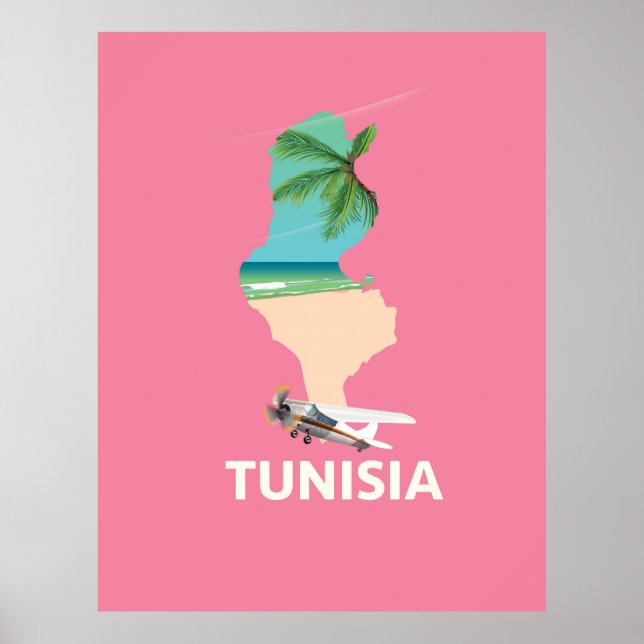Tunisia Map travel poster (Front)