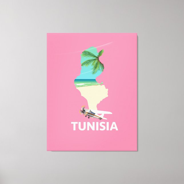 Tunisia Map travel poster Canvas Print (Front)