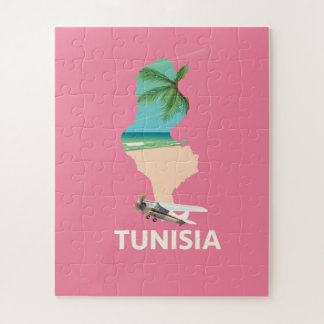 Tunisia Map travel poster Jigsaw Puzzle