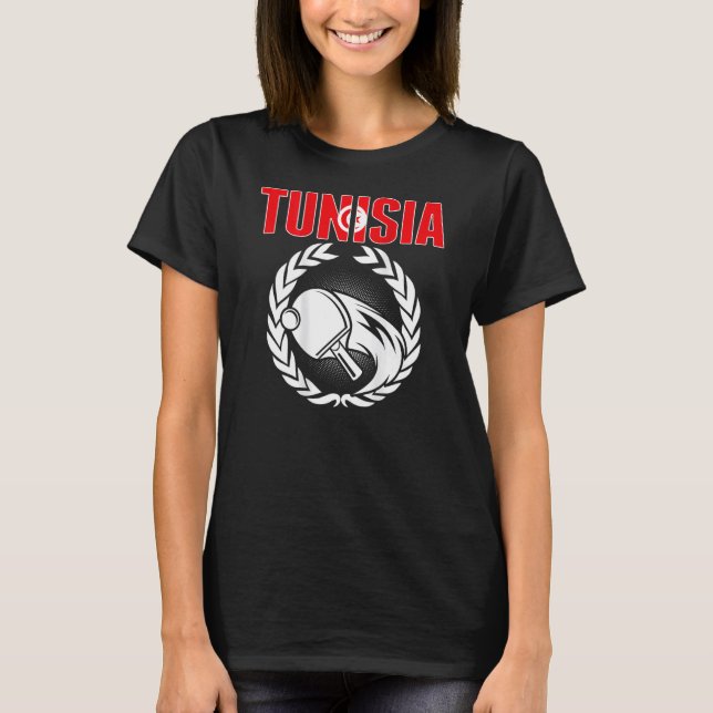 Tunisia Ping Pong  Tunisia Table Tennis Team Suppo T-Shirt (Front)