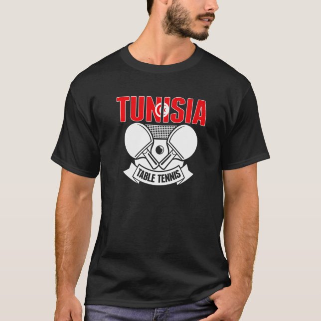 Tunisia Ping Pong  Tunisian Table Tennis Team Supp T-Shirt (Front)
