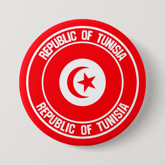 Tunisia Round Emblem Button (Front)