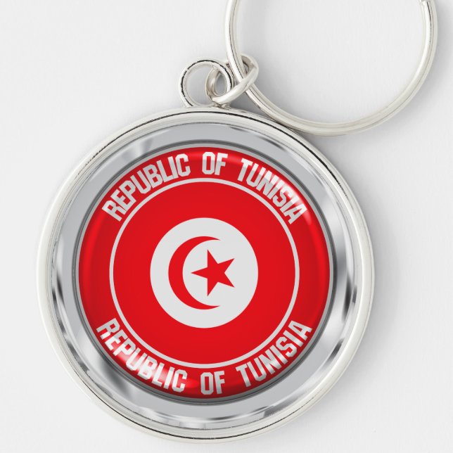 Tunisia Round Emblem Keychain (Front)