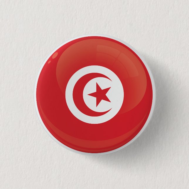 Tunisia Round Icon Flag Button (Front)