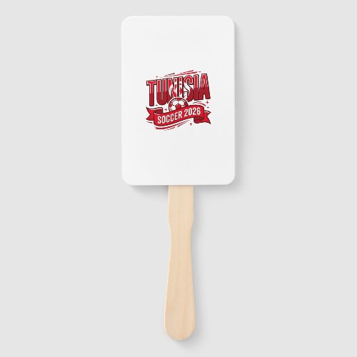 Tunisia Soccer 2026 Soccer Bold Country Typography Hand Fan
