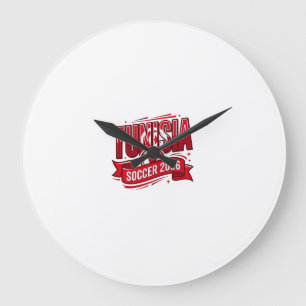 Tunisia Soccer 2026 Soccer Bold Country Typography Large Clock