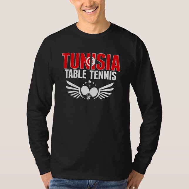 Tunisia Table Tennis   Support Tunisian Ping Pong  T-Shirt (Front)