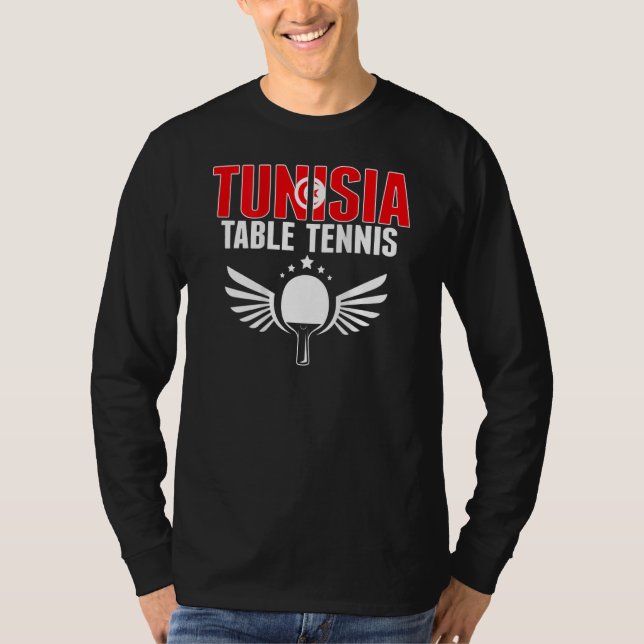 Tunisia Table Tennis  Support Tunisian Ping Pong T T-Shirt (Front)
