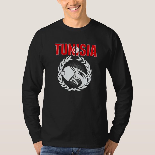 Tunisia Table Tennis  Tunisian Ping Pong Team Supp T-Shirt (Front)