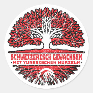 Tunisia Tunesisch Schweizer Schweiz Baum Wurzel Classic Round Sticker