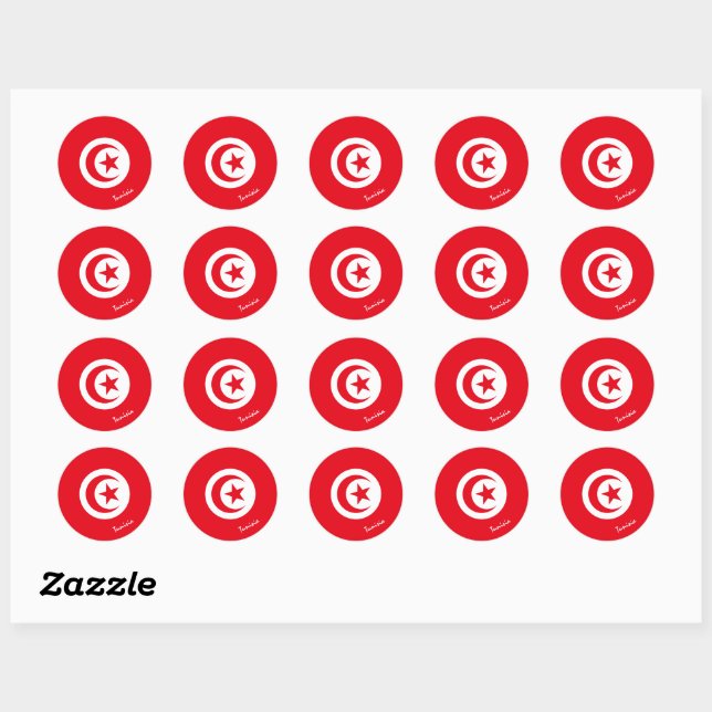 Tunisia & Tunisian flag patriots, holiday /sports Classic Round Sticker (Sheet)
