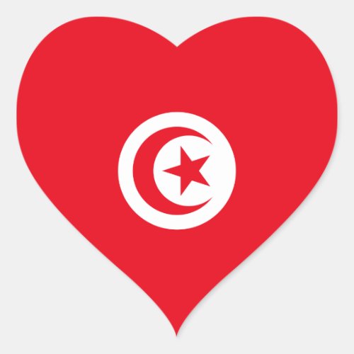 TunisiaTunisian Heart Flag Heart Sticker