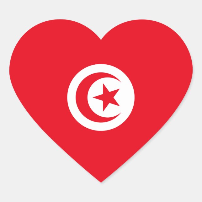 Tunisia/Tunisian Heart Flag Sticker (Front)