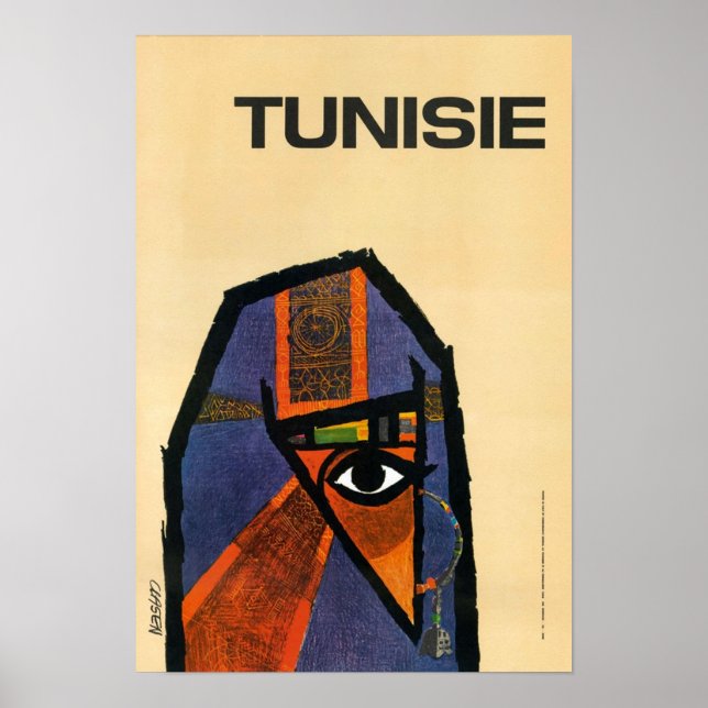 Tunisia Vintage Travel Restored Poster (Front)