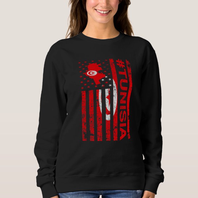 Tunisian American Flag  Tunisia Usa Pride Sweatshirt (Front)